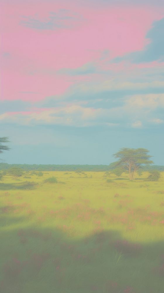 Savanna grassland landscape outdoors nature. AI generated Image by rawpixel.