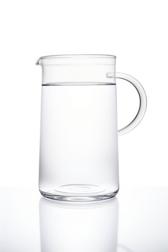 Carafe of water with crok lid transparent glass jug.