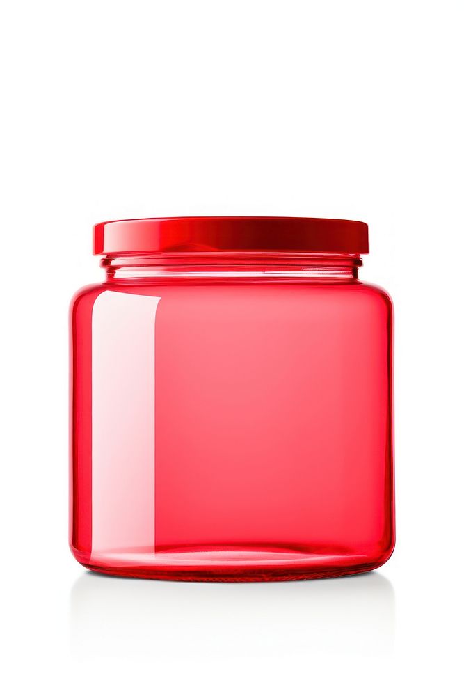 Jar in dark red color white background container drinkware.