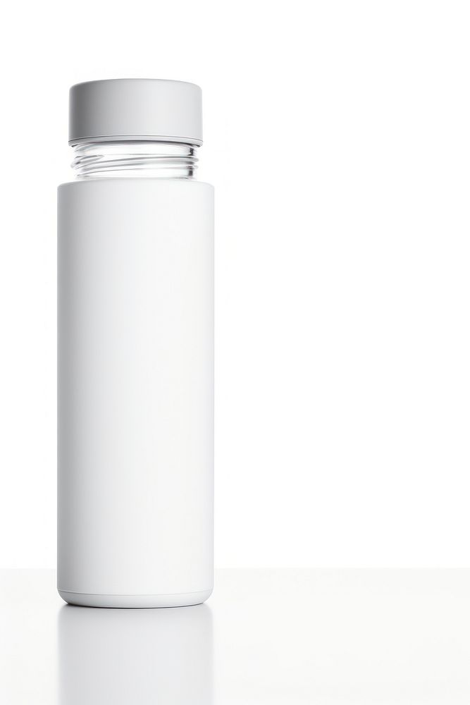 Water tumbler bottle glass white jar. AI generated Image by rawpixel.