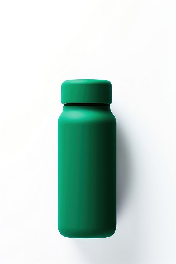 Water bottle with green silicone rubber lid simplicity jar white background. AI generated Image by rawpixel.