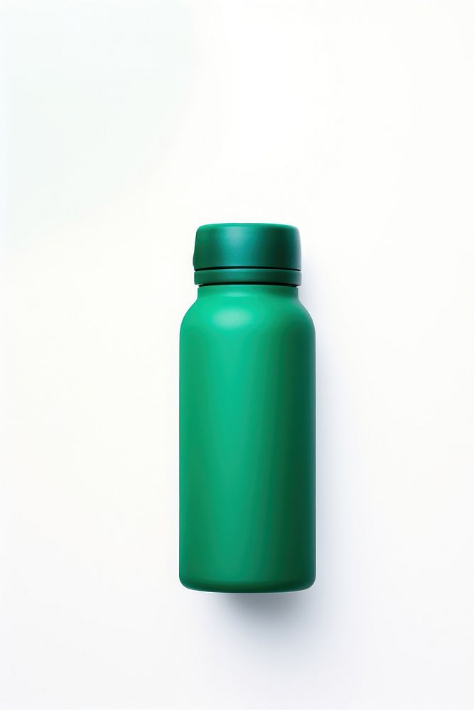 Water bottle with green silicone rubber lid jar white background still life. AI generated Image by rawpixel.