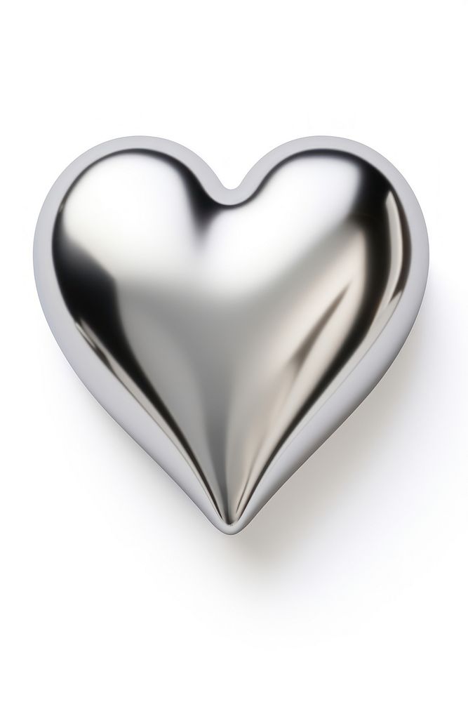 Heart Chrome material jewelry white background accessories.