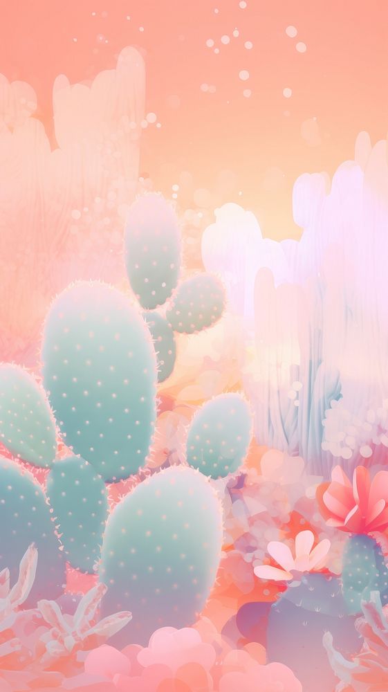 Abstract memphis cactus illustration backgrounds outdoors nature. AI generated Image by rawpixel.