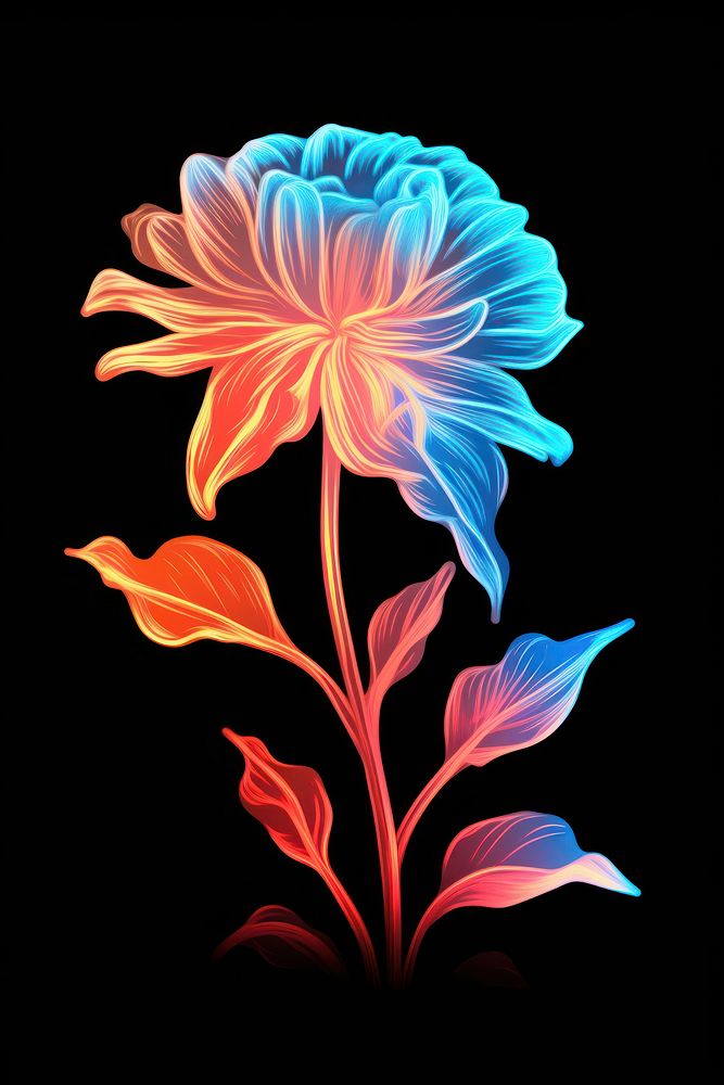 Flower glowing pattern plant. AI | Premium Photo Illustration - rawpixel