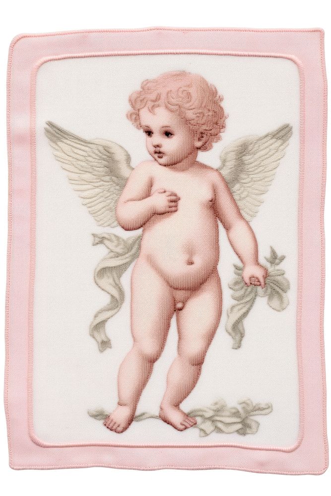 Cherub angel baby white background. AI generated Image by rawpixel.