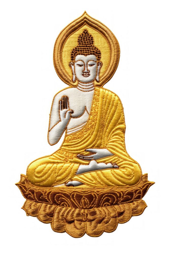 Buddha statue craft white background representation. AI generated Image by rawpixel.