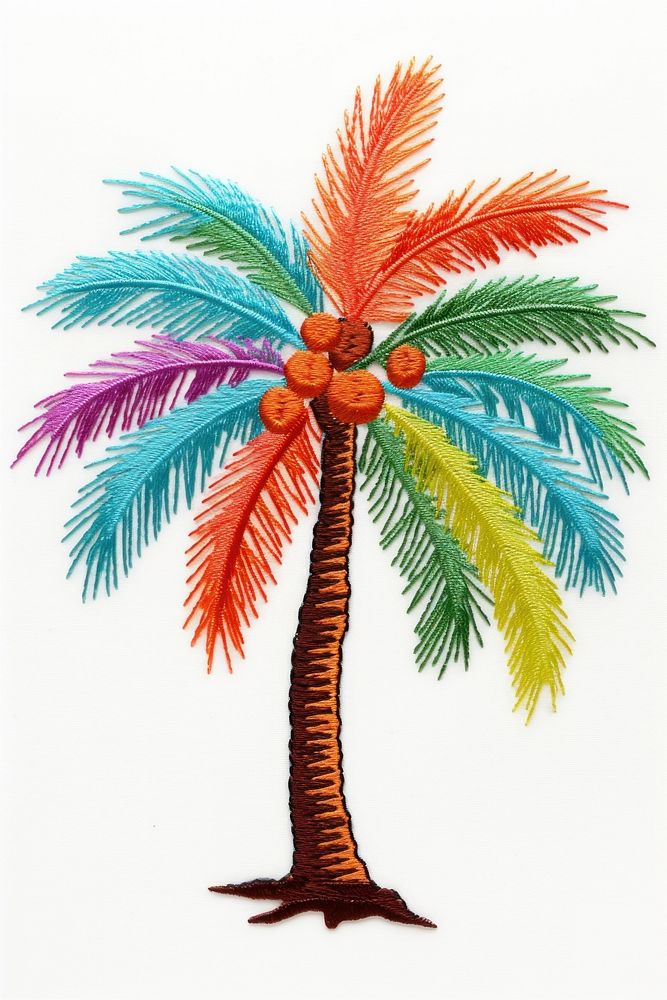 Palm tree plant art white background. AI generated Image by rawpixel.