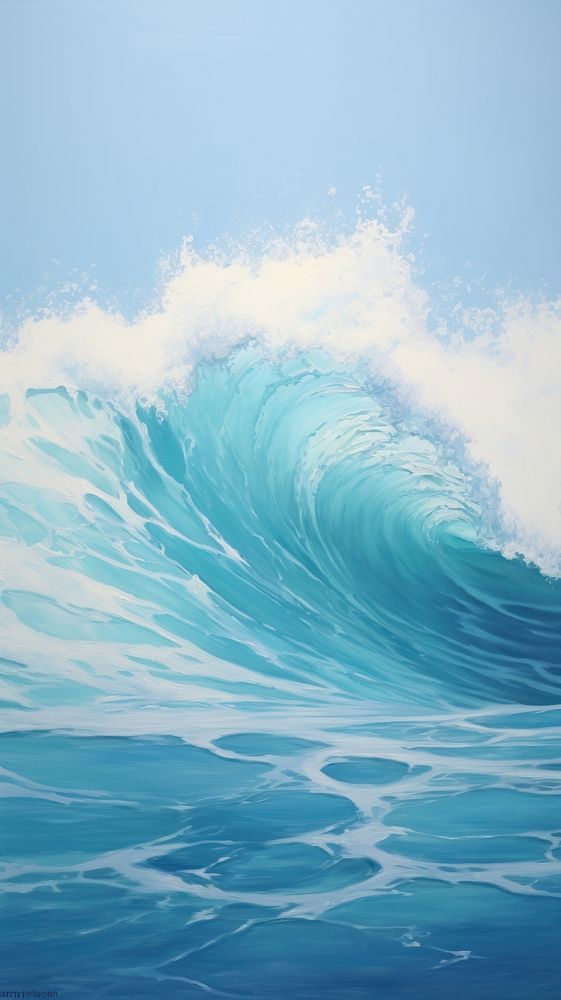 Ocean painting nature wave.