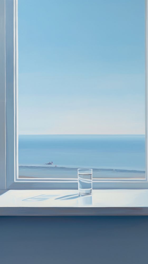 A book on the window sill with sea background windowsill architecture tranquility.