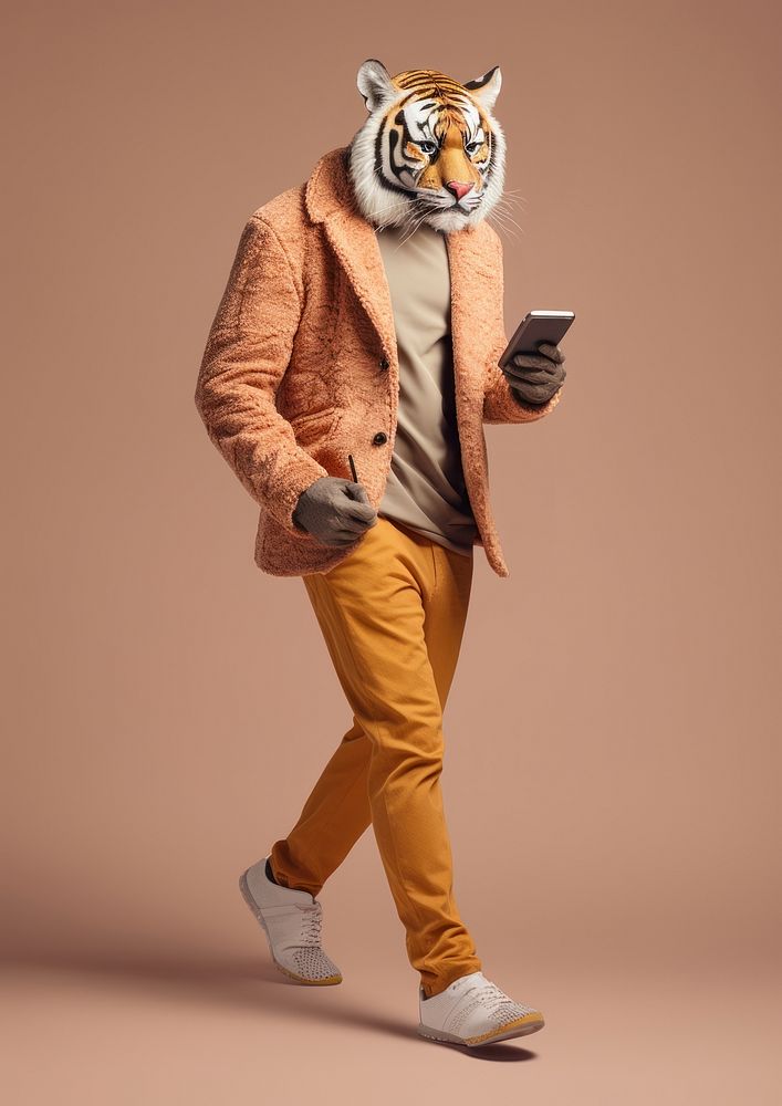 Tiger footwear walking adult. AI generated Image by rawpixel.