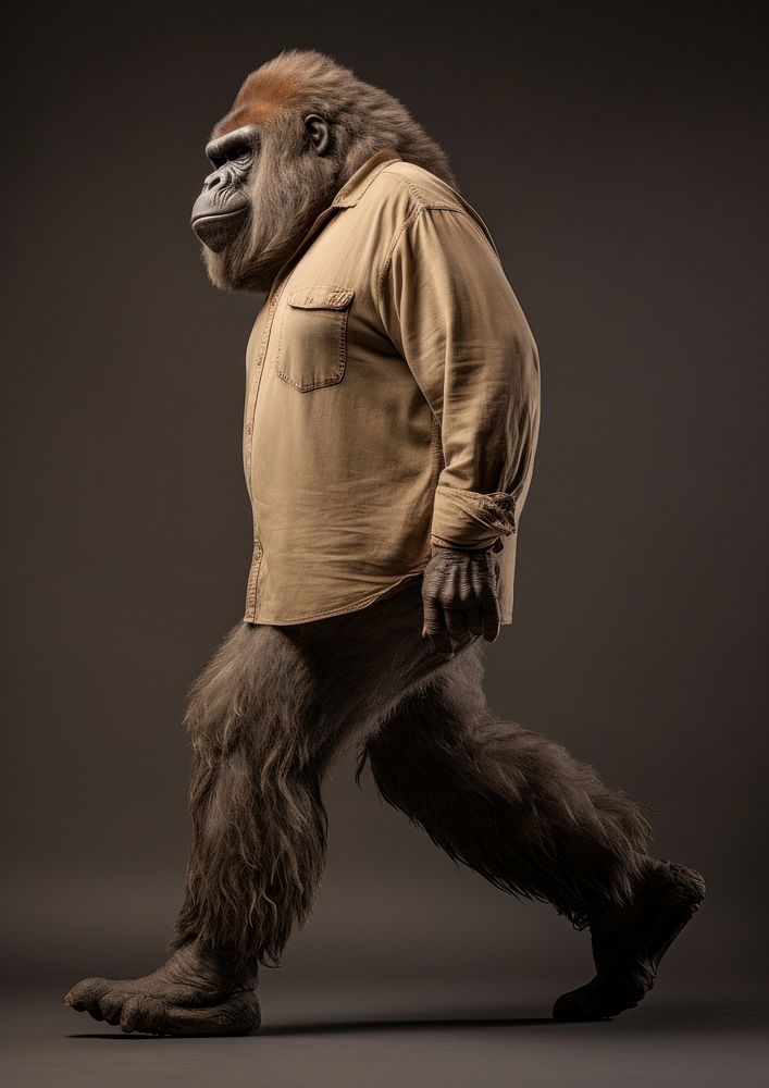 Gorilla animal wildlife mammal. AI generated Image by rawpixel.
