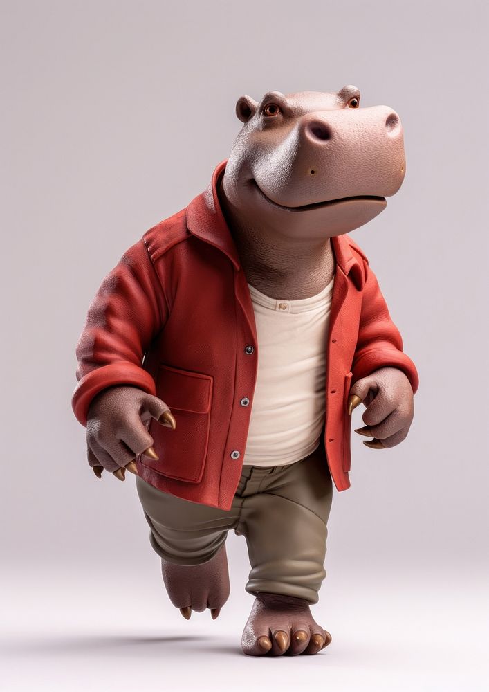 Hippo figurine representation standing. AI generated Image by rawpixel.