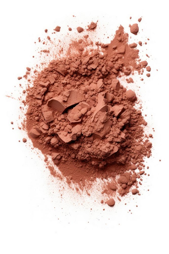 Brown powder makeup white background ingredient. AI generated Image by rawpixel.