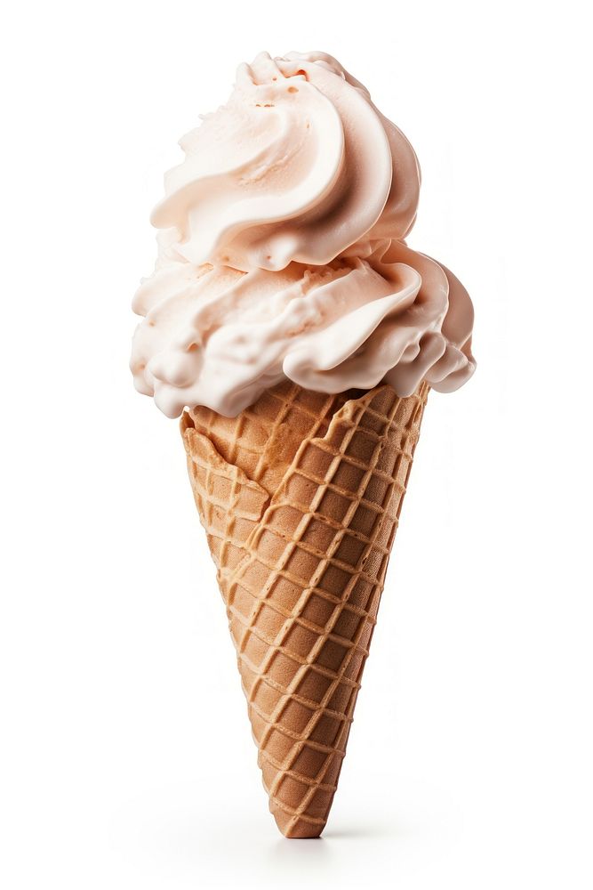 Soft serve ice cream dessert food cone.