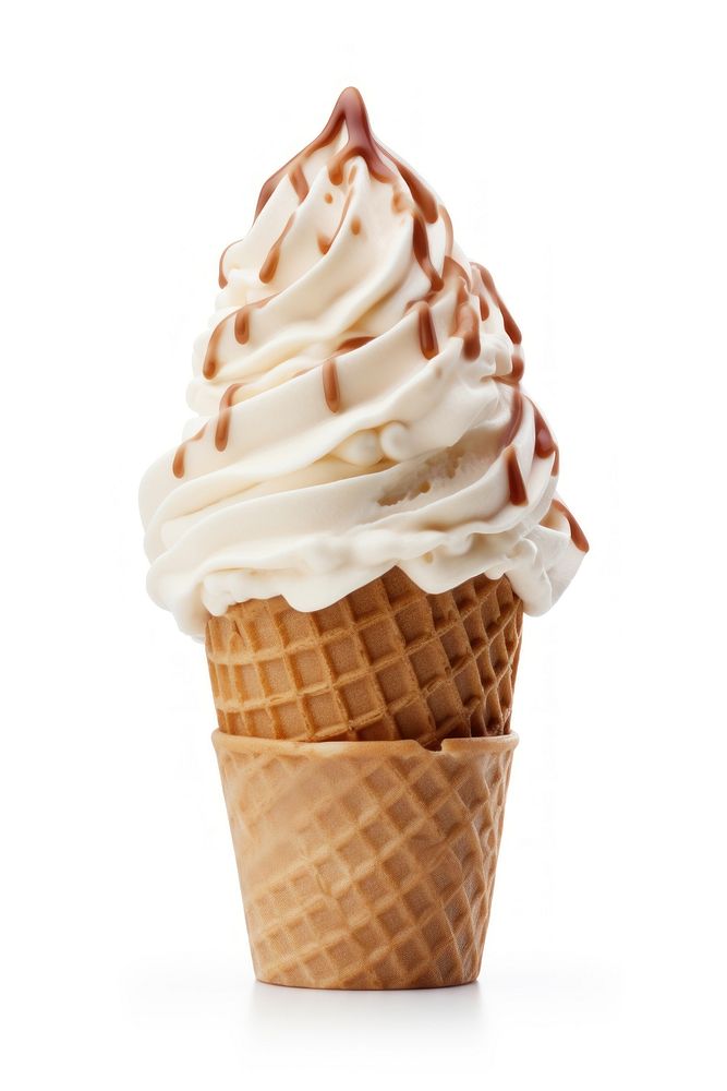 Soft serve ice cream dessert food cone.