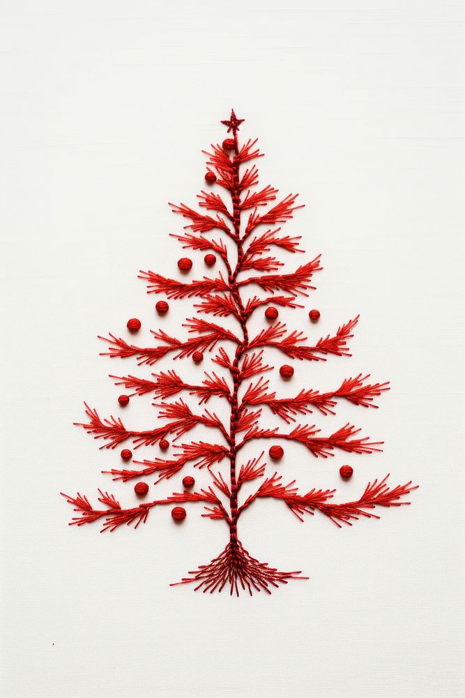 Tree in embroidery style christmas celebration creativity.