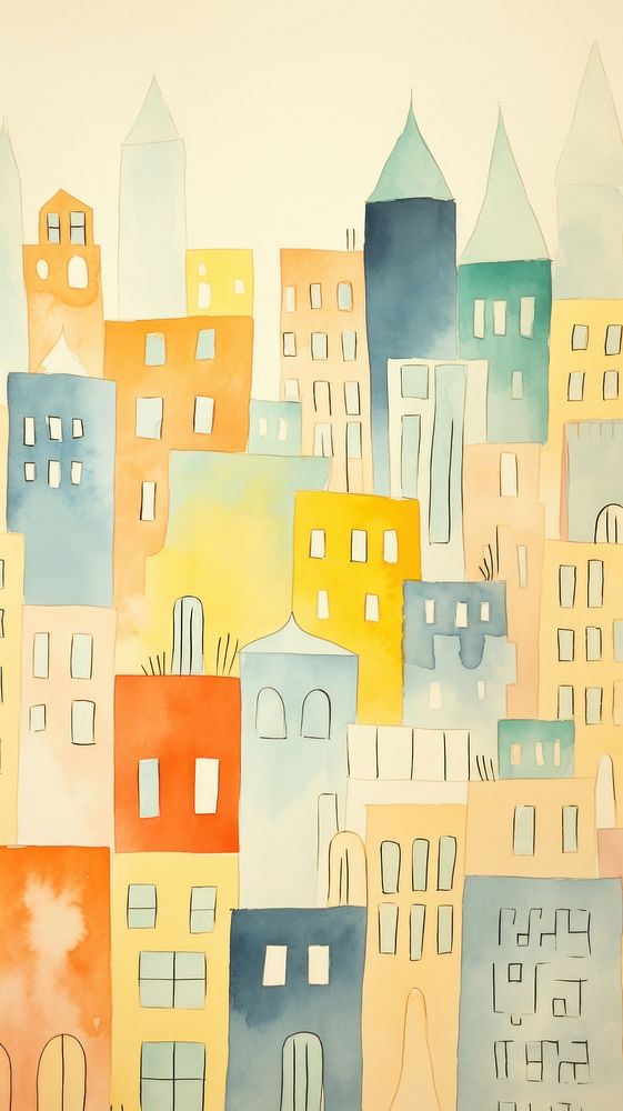 Memphis backgrounds painting city. AI generated Image by rawpixel.