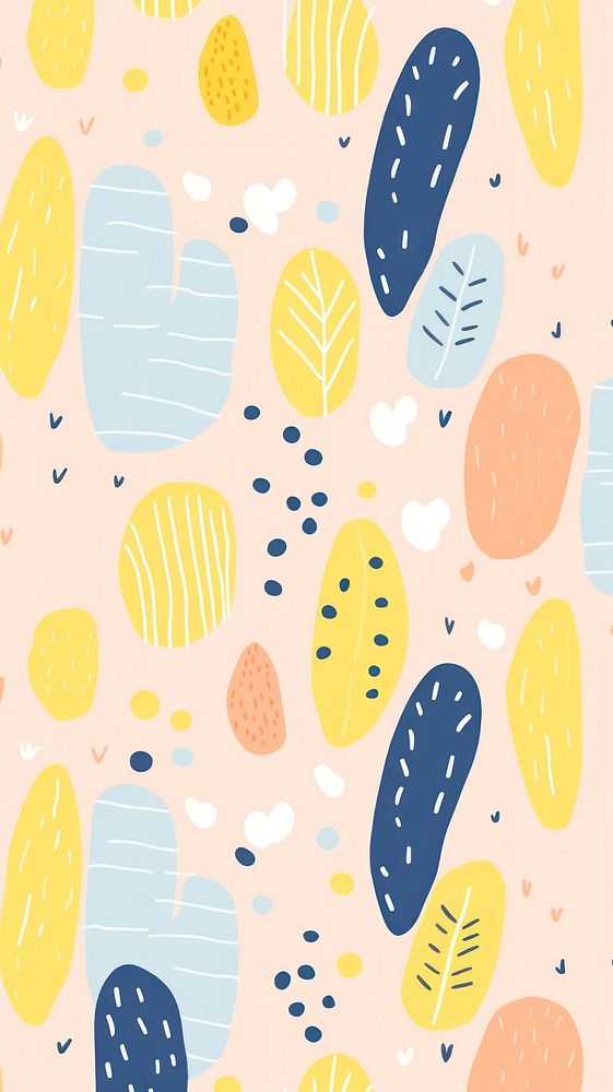 Pastel botanical memphis pattern backgrounds creativity. AI generated Image by rawpixel.