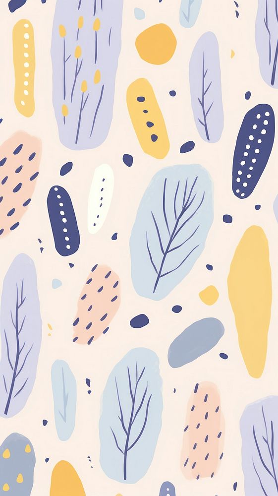 Pastel botanical memphis pattern backgrounds creativity. AI generated Image by rawpixel.