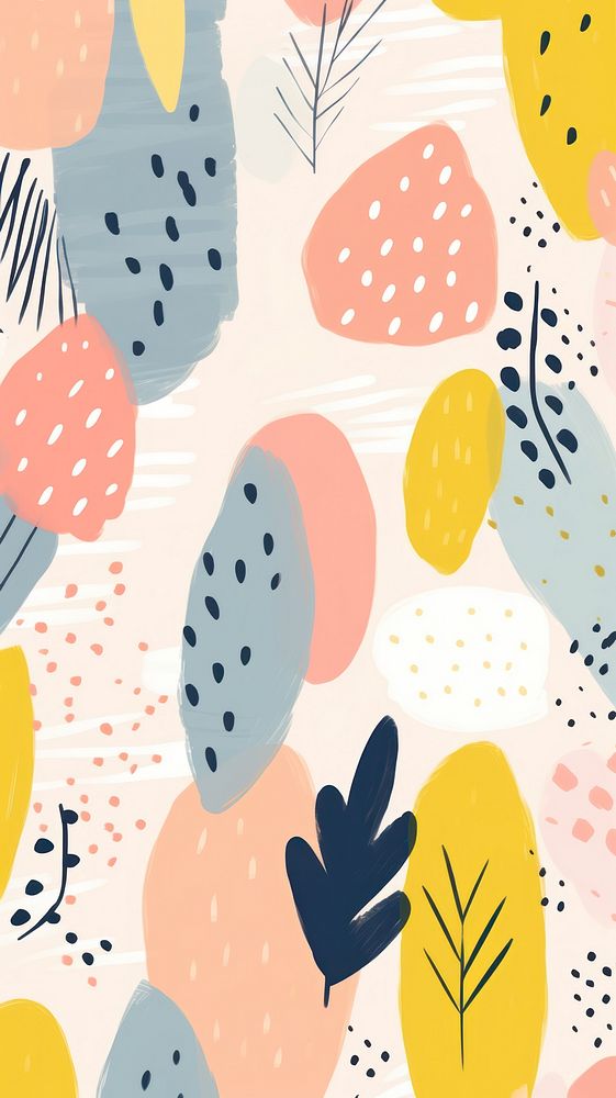 Botanical memphis pattern backgrounds art. AI generated Image by rawpixel.