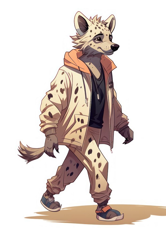 Hyena raccoon walking mammal. AI generated Image by rawpixel.
