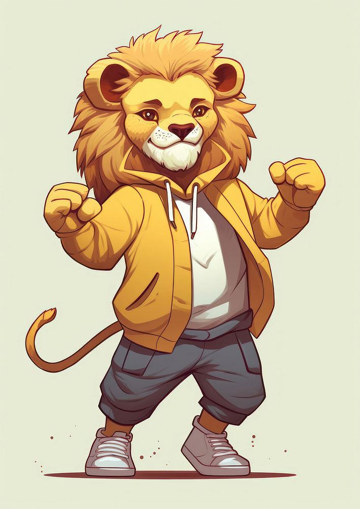 Lion cartoon mammal animal. AI generated Image by rawpixel.