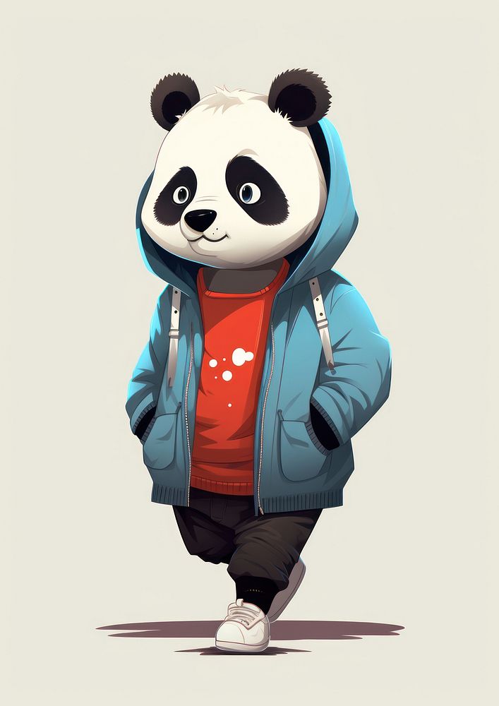 Panda mascot animal bear. AI generated Image by rawpixel.