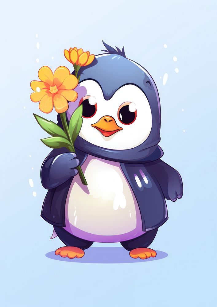 Penguinf animal outdoors cartoon. AI generated Image by rawpixel.
