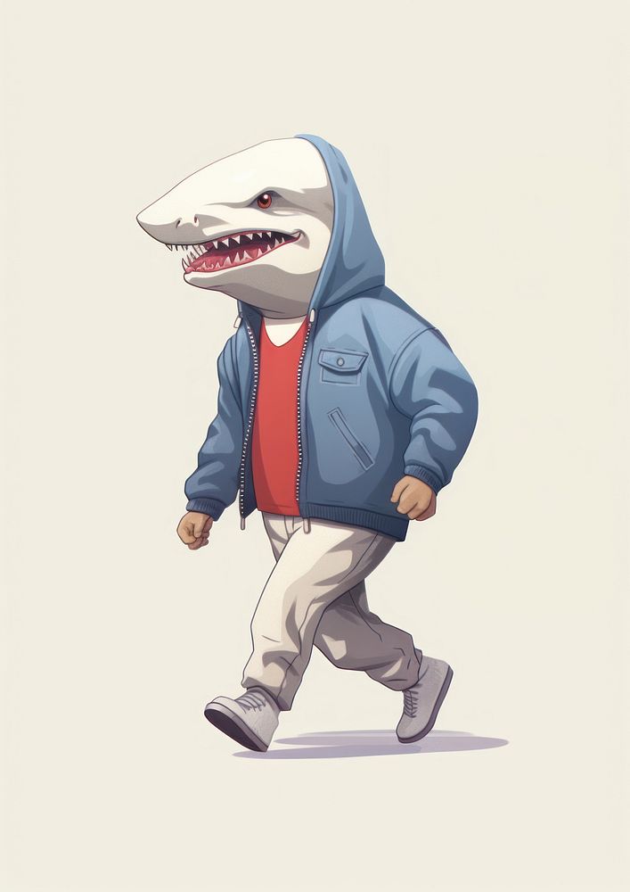 Shark footwear drawing animal. AI generated Image by rawpixel.