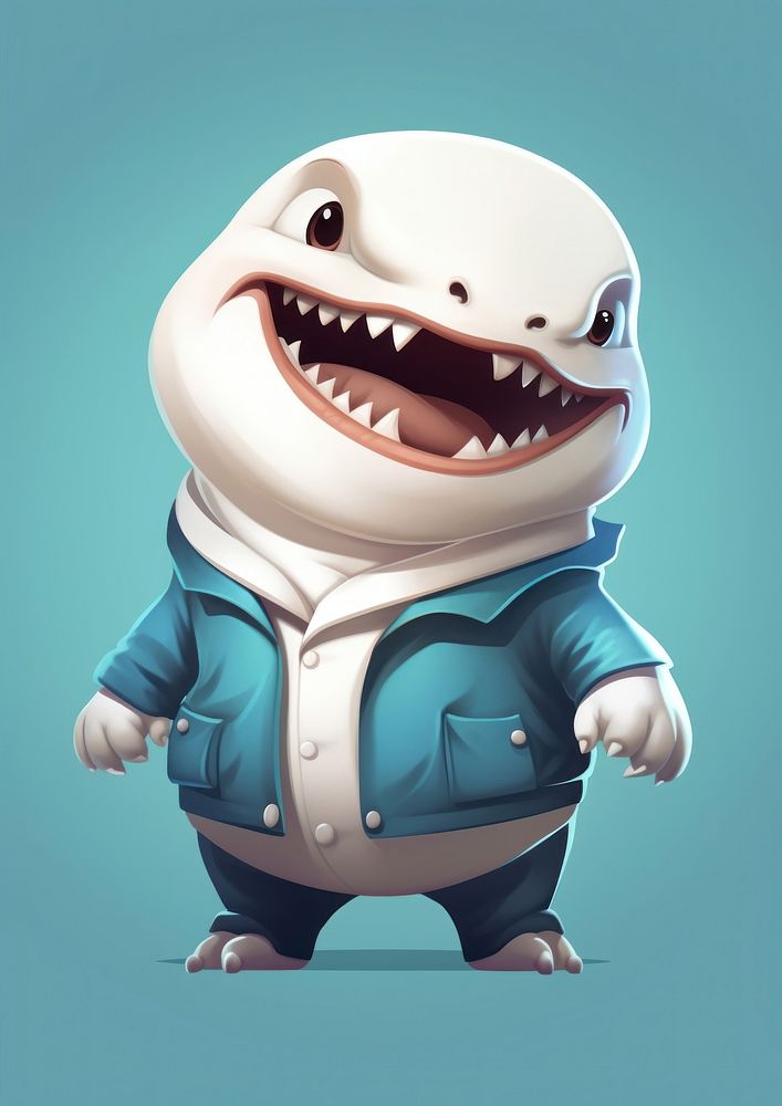 Shark representation cartoon smiling. AI generated Image by rawpixel.