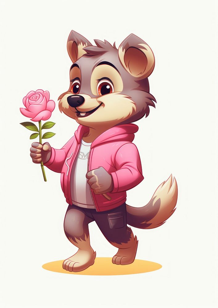 Wolf flower cartoon plant. AI generated Image by rawpixel.