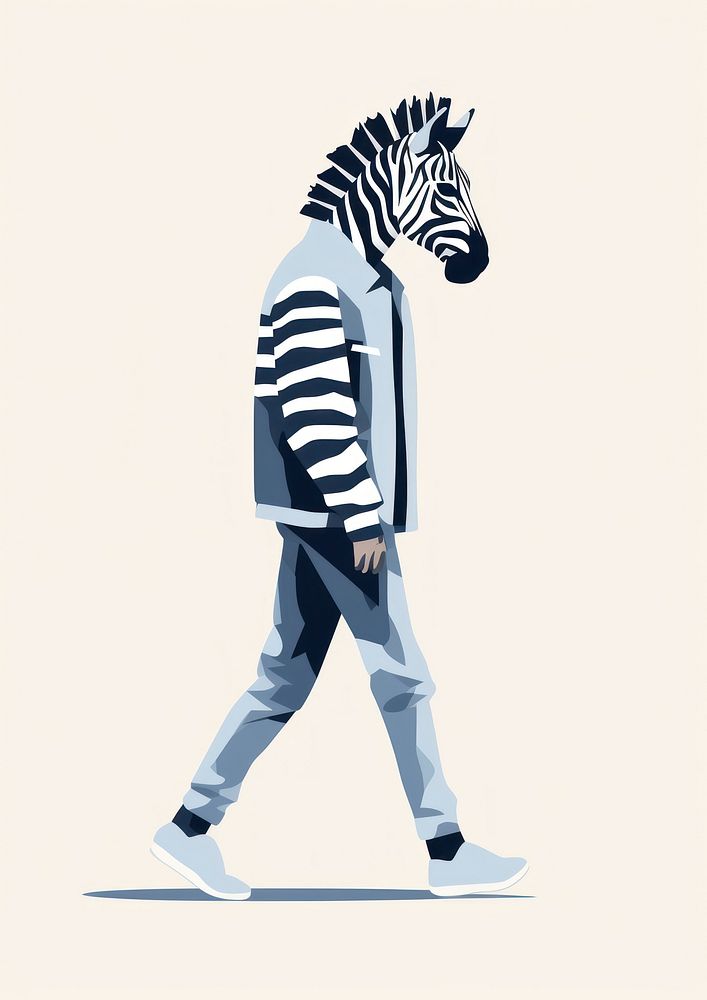Zebra animal footwear walking. AI generated Image by rawpixel.