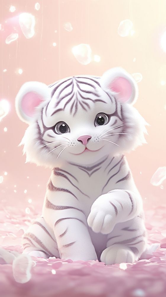 White tiger dreamy wallpaper animal cartoon mammal.