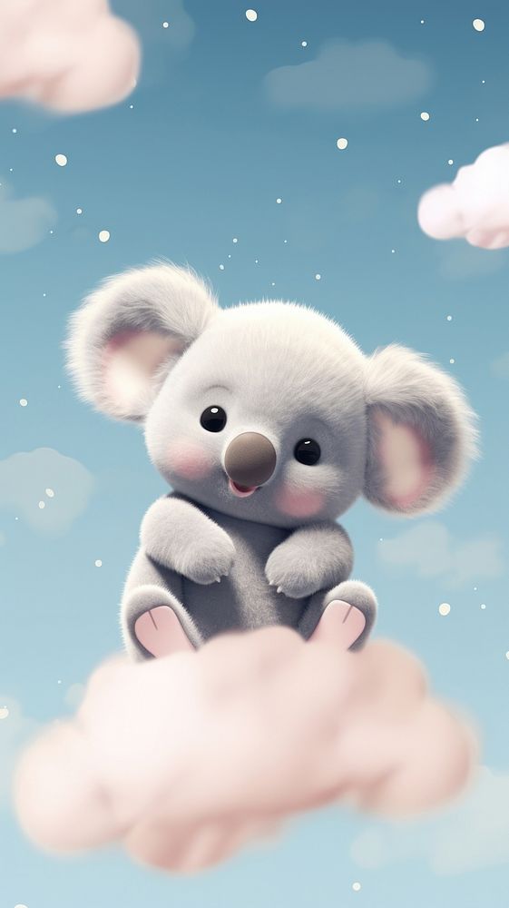 Koala dreamy wallpaper cartoon nature cute.