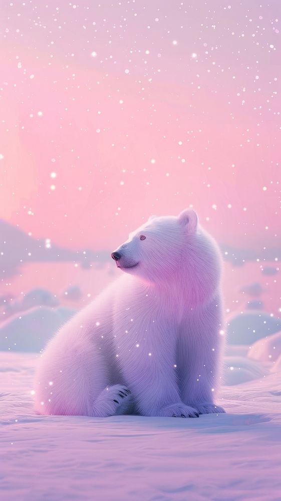 Polar bear dreamy wallpaper animal wildlife mammal.