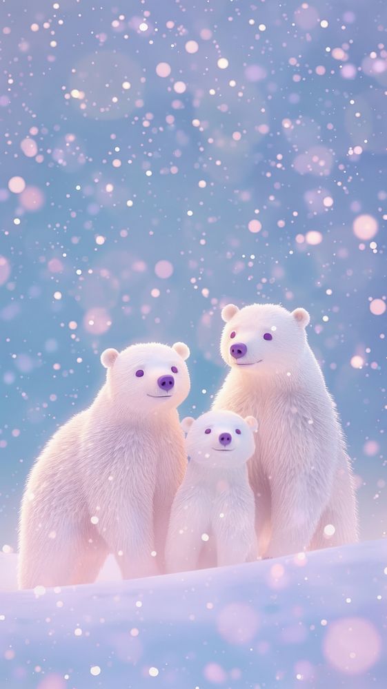 Polar bears dreamy wallpaper animal wildlife mammal.