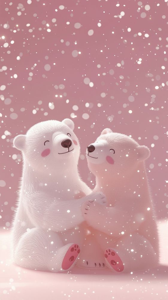 Polar bears dreamy wallpaper animal mammal nature.