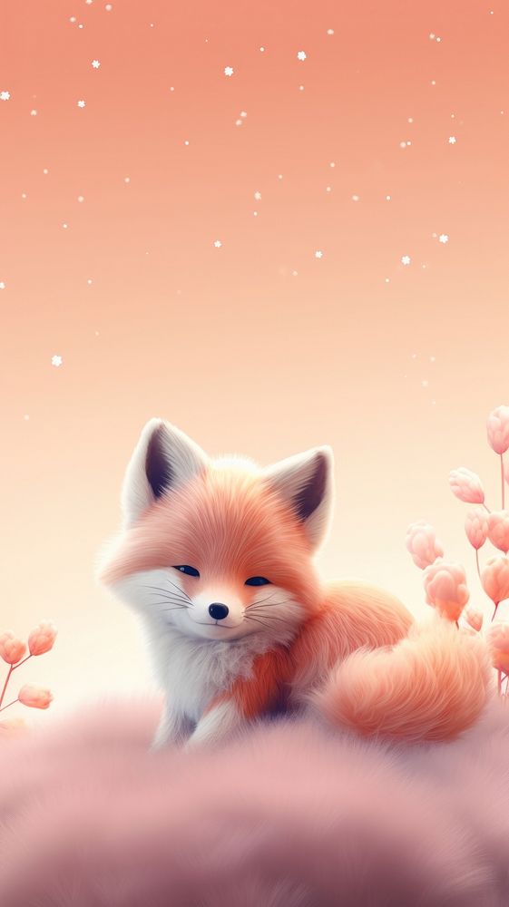 Red fox dreamy wallpaper animal mammal cute.