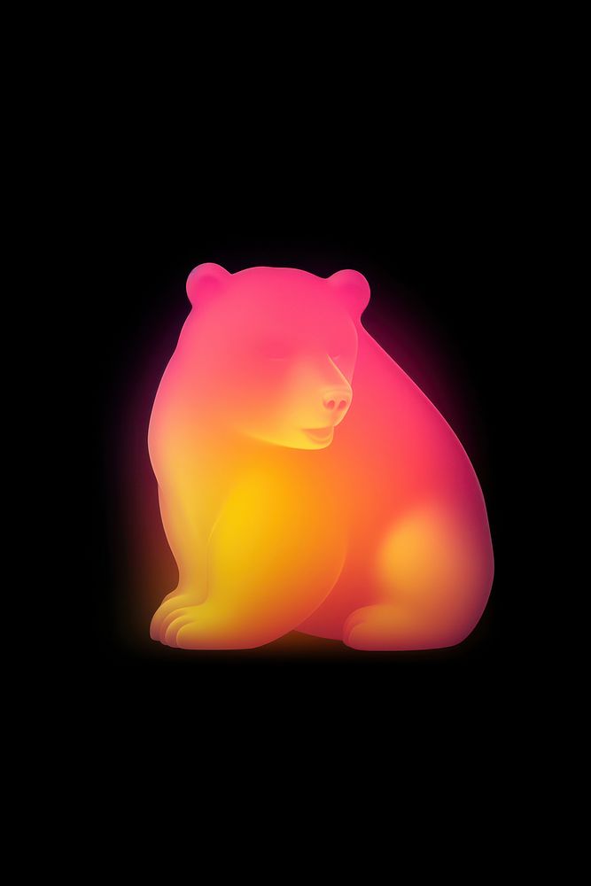 Abstract blurred gradient illustration bear yellow mammal pink.