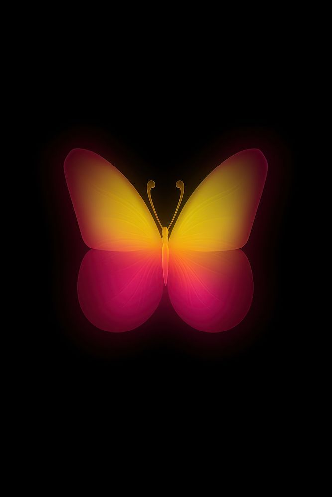 Abstract blurred gradient illustration butterfly insect yellow purple.