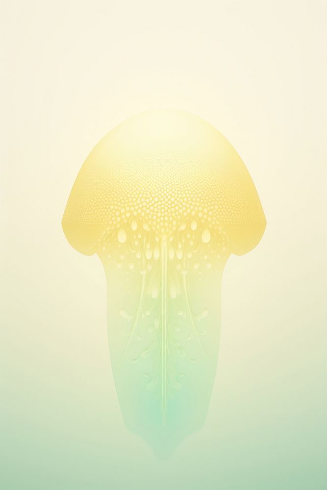 Abstract blurred gradient illustration jellyfish yellow green invertebrate.