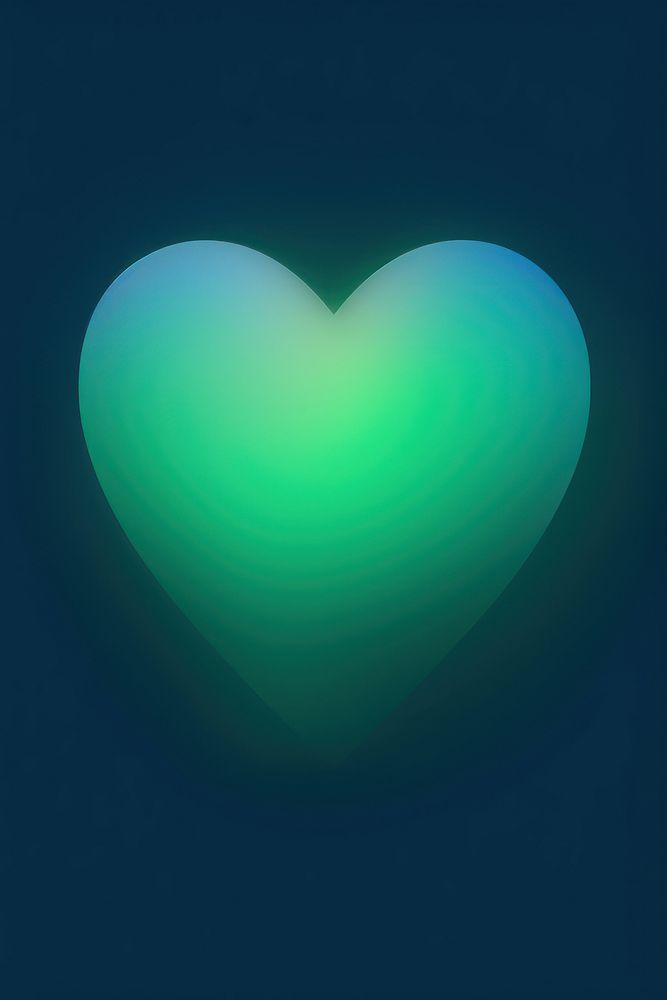 Blurred gradient illustration heart abstract green blue.