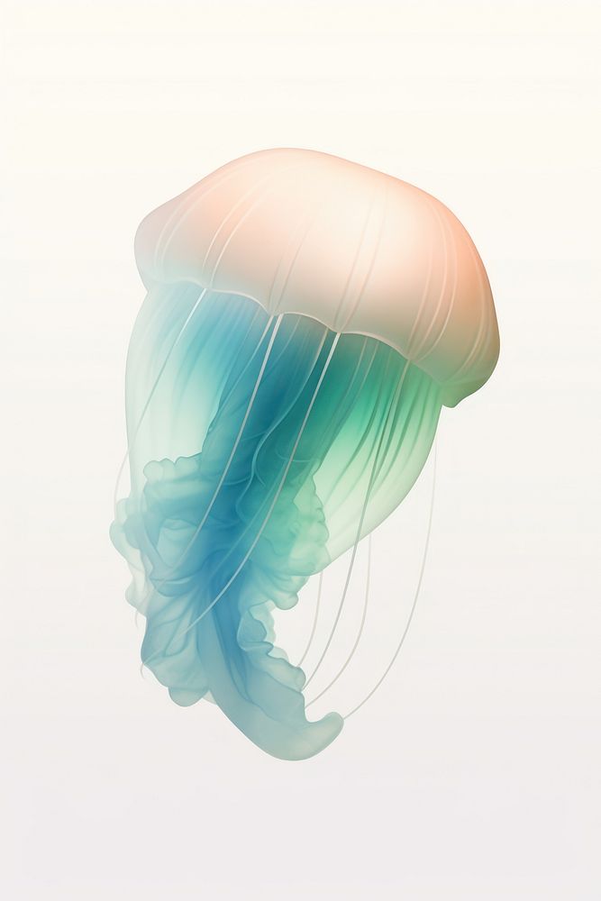 Blurred gradient illustration jellyfish invertebrate transparent underwater.