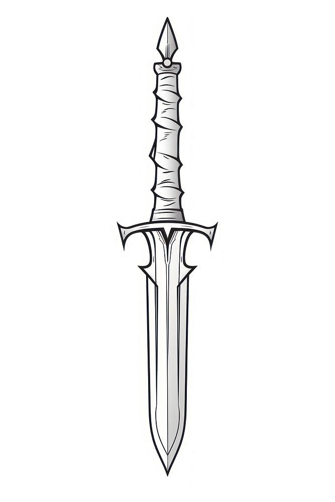 Sword weapon dagger white background.