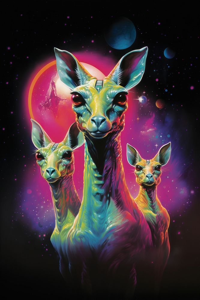 Animal aliens art kangaroo mammal.