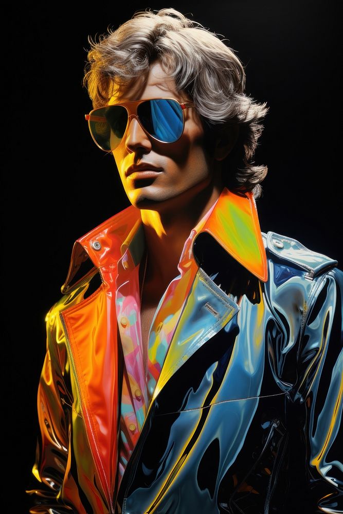 Man fashion sunglasses portrait jacket.