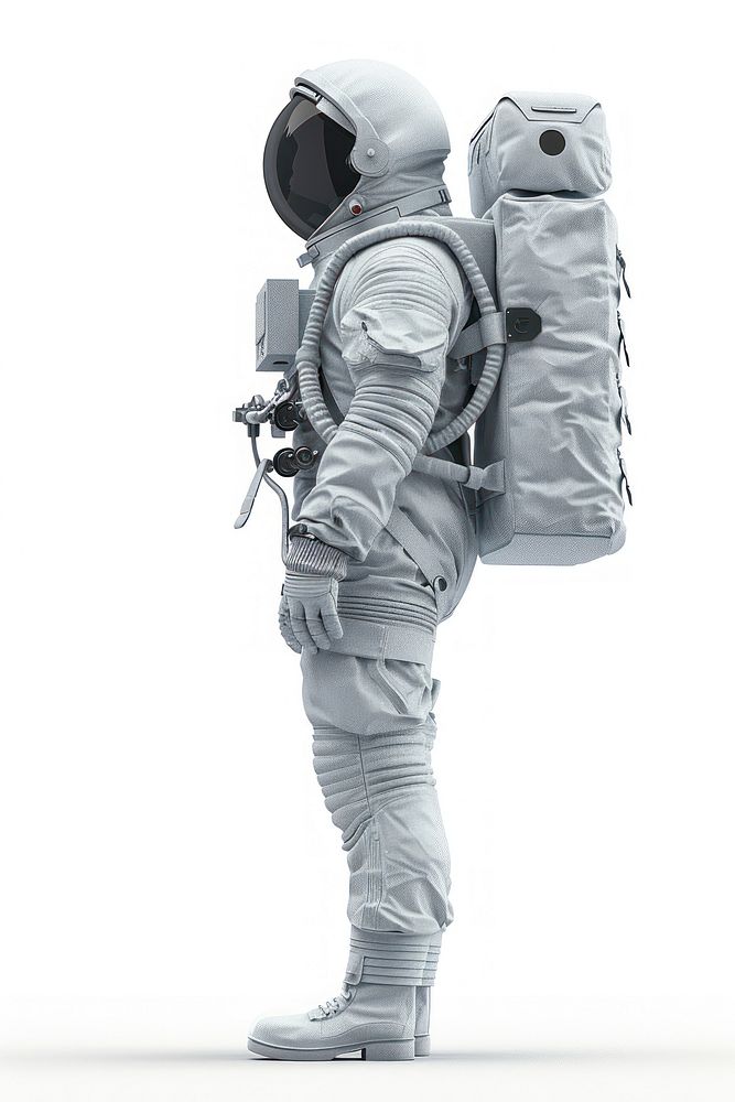 Female astronaut wearing spacesuit backpack adult protection.