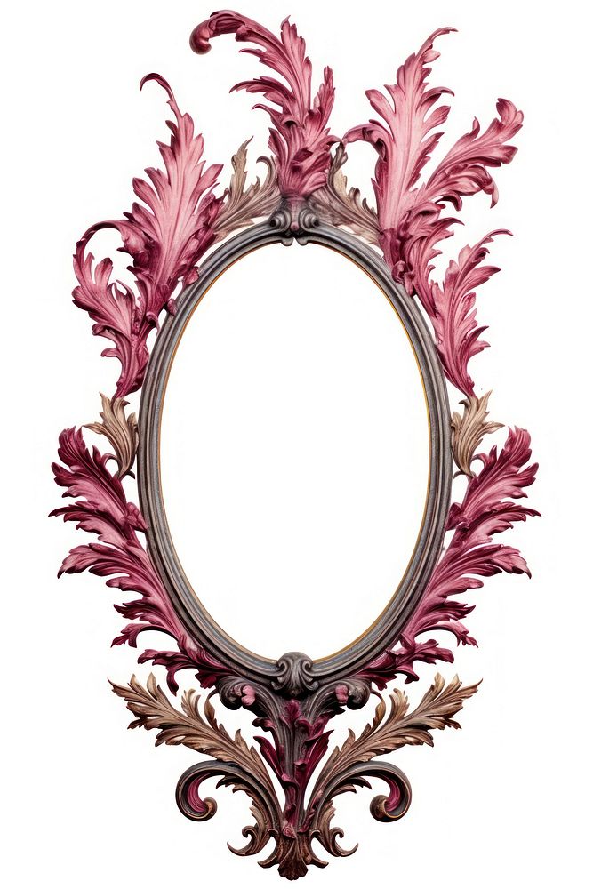 Baroque Leaf ornate mirror white background.