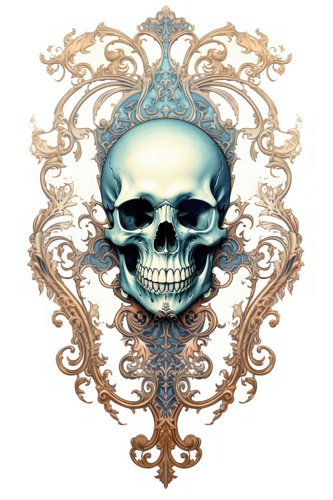 Baroque Skull pattern ornate art.